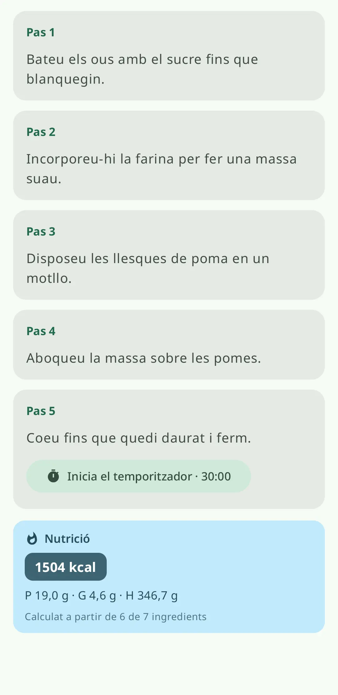 Cuinar pas a pas amb instruccions a la pantalla i temporitzadors integrats
