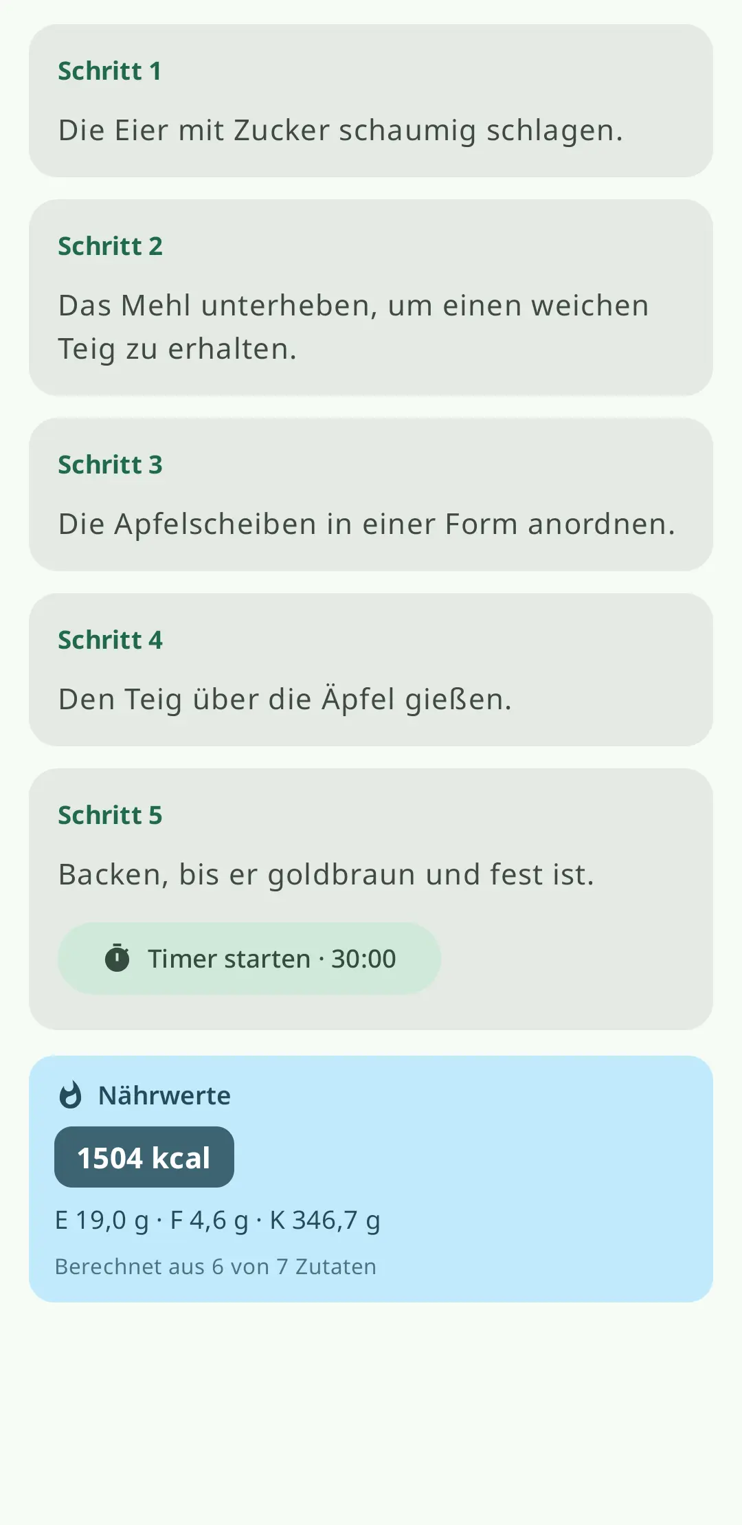 Schritt für Schritt kochen mit Bildschirmanweisungen, integrierten Timern und ablenkungsfreiem Kochmodus