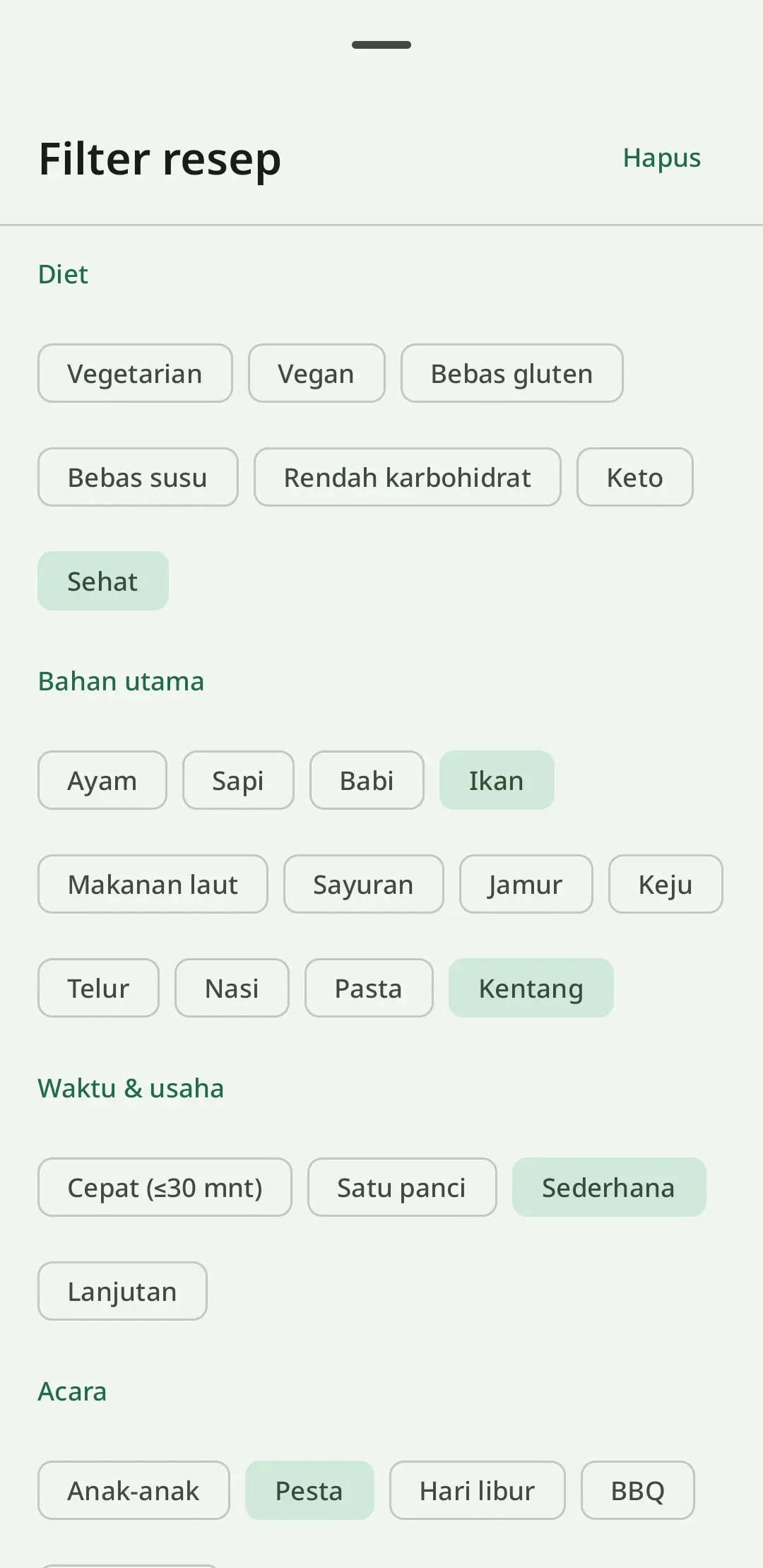 Penyimpan resep RecipeFlow – buku resep digital