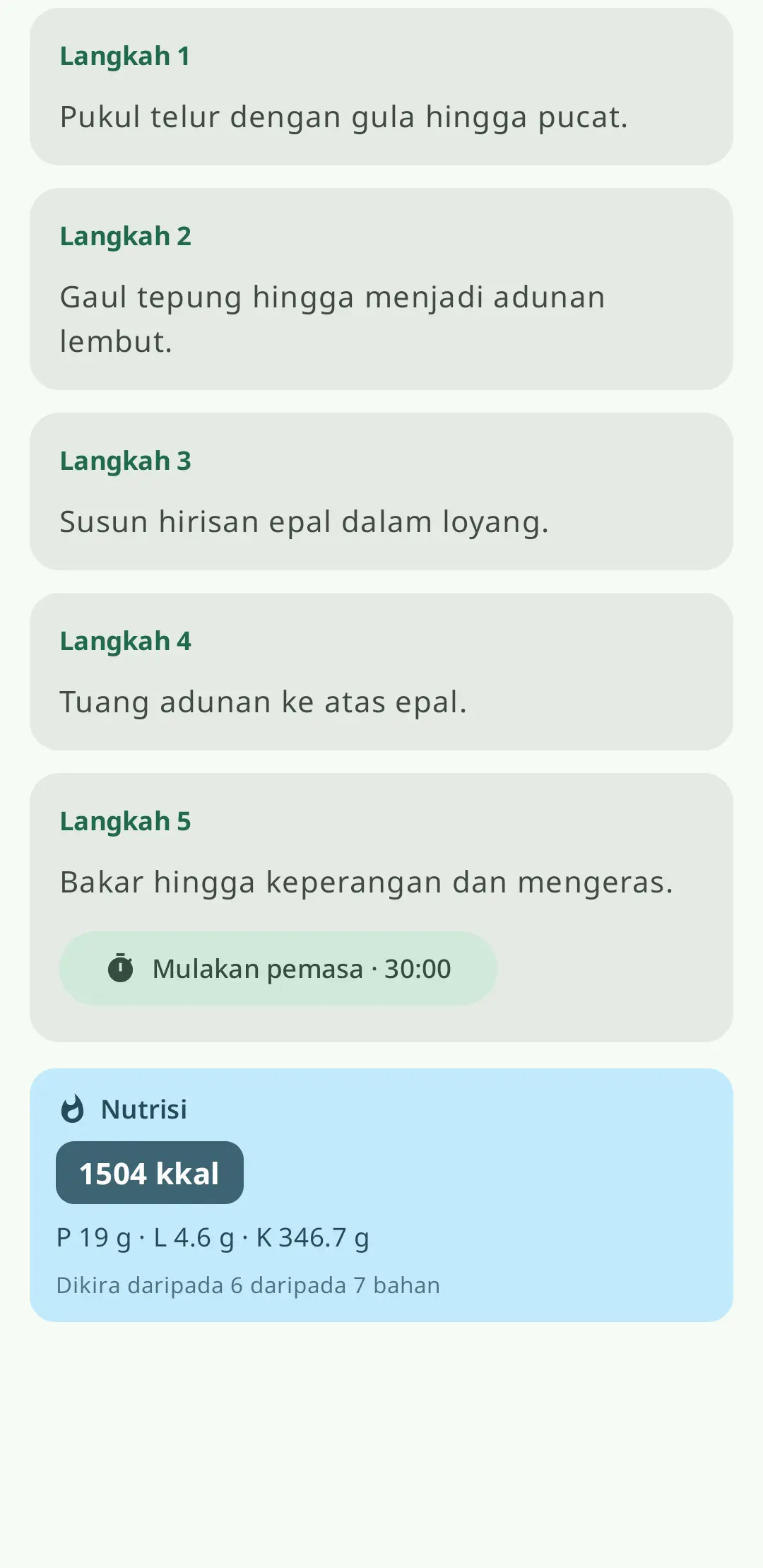 Memasak langkah demi langkah