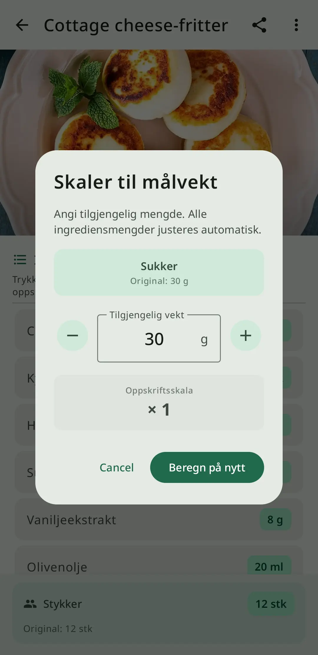 Målkonvertering i RecipeFlow