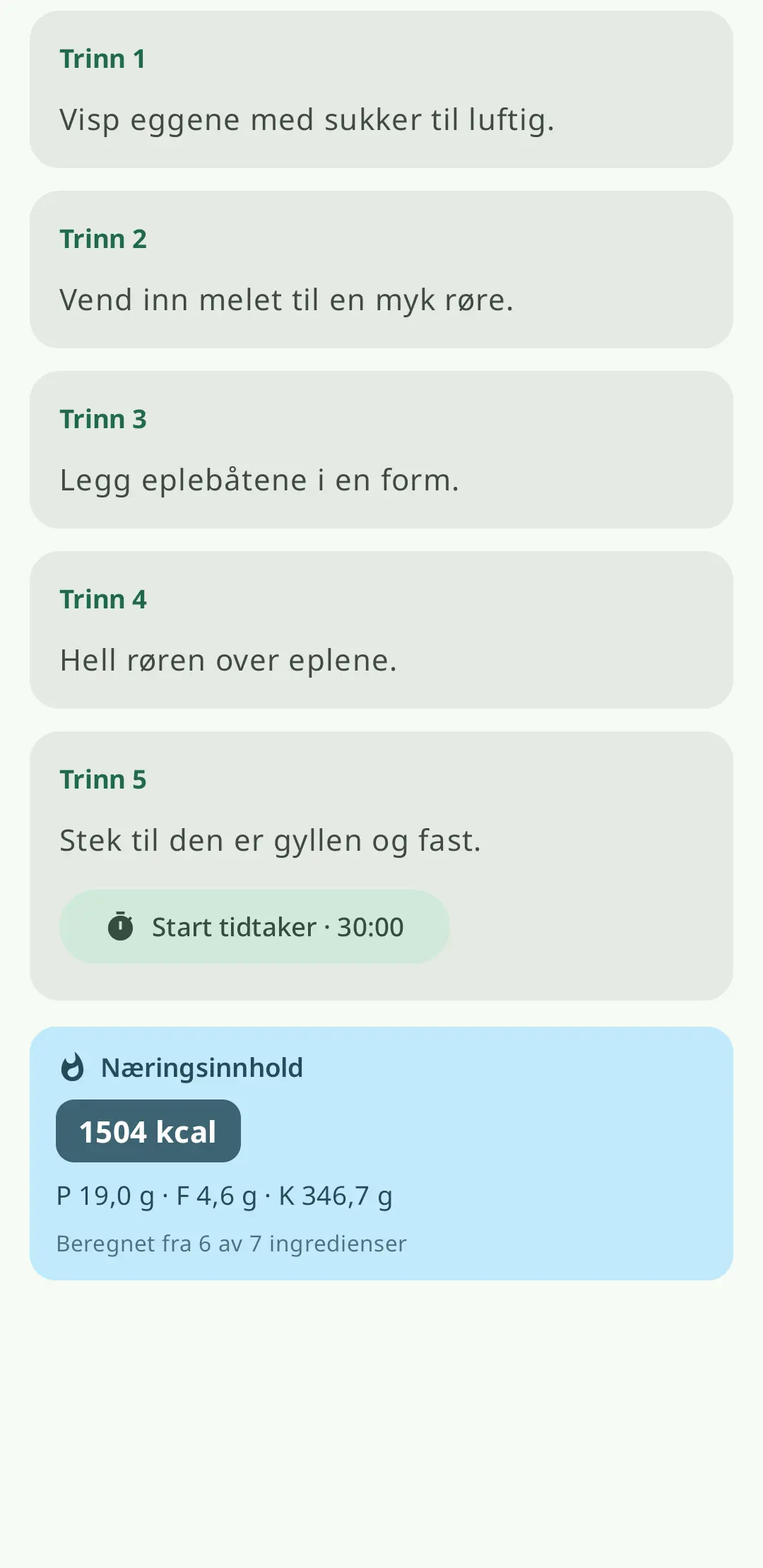 Steg-for-steg matlaging med skjerminstruksjoner og innebygde timere