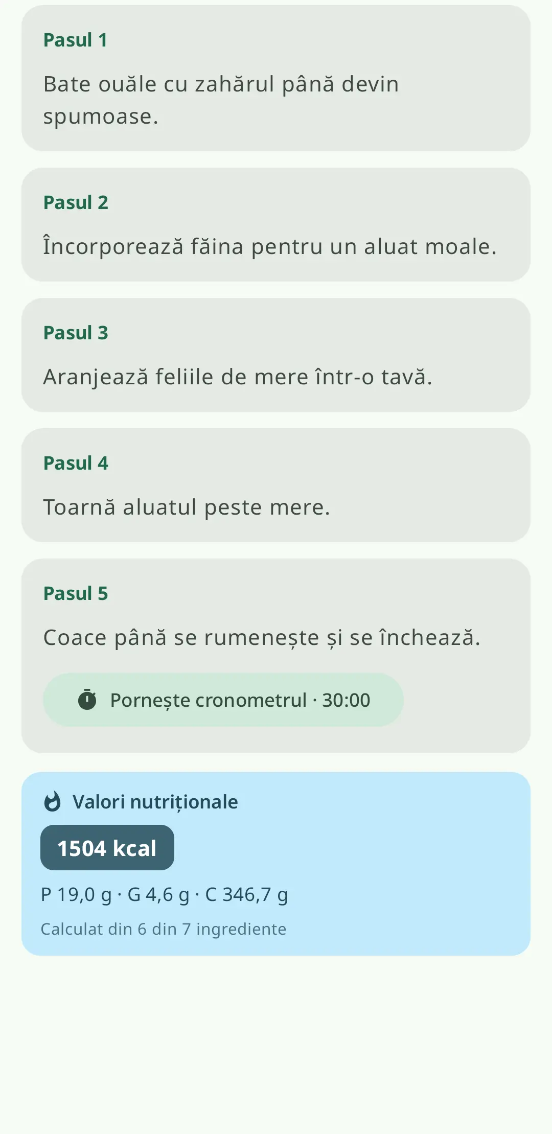 Gătit pas cu pas cu instrucțiuni pe ecran