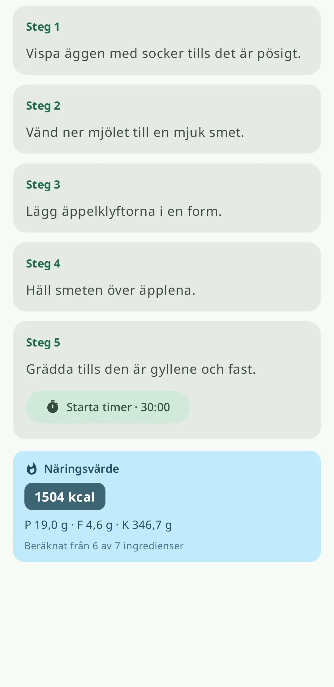 Steg-för-steg matlagning med skärminstruktioner och inbyggda timers
