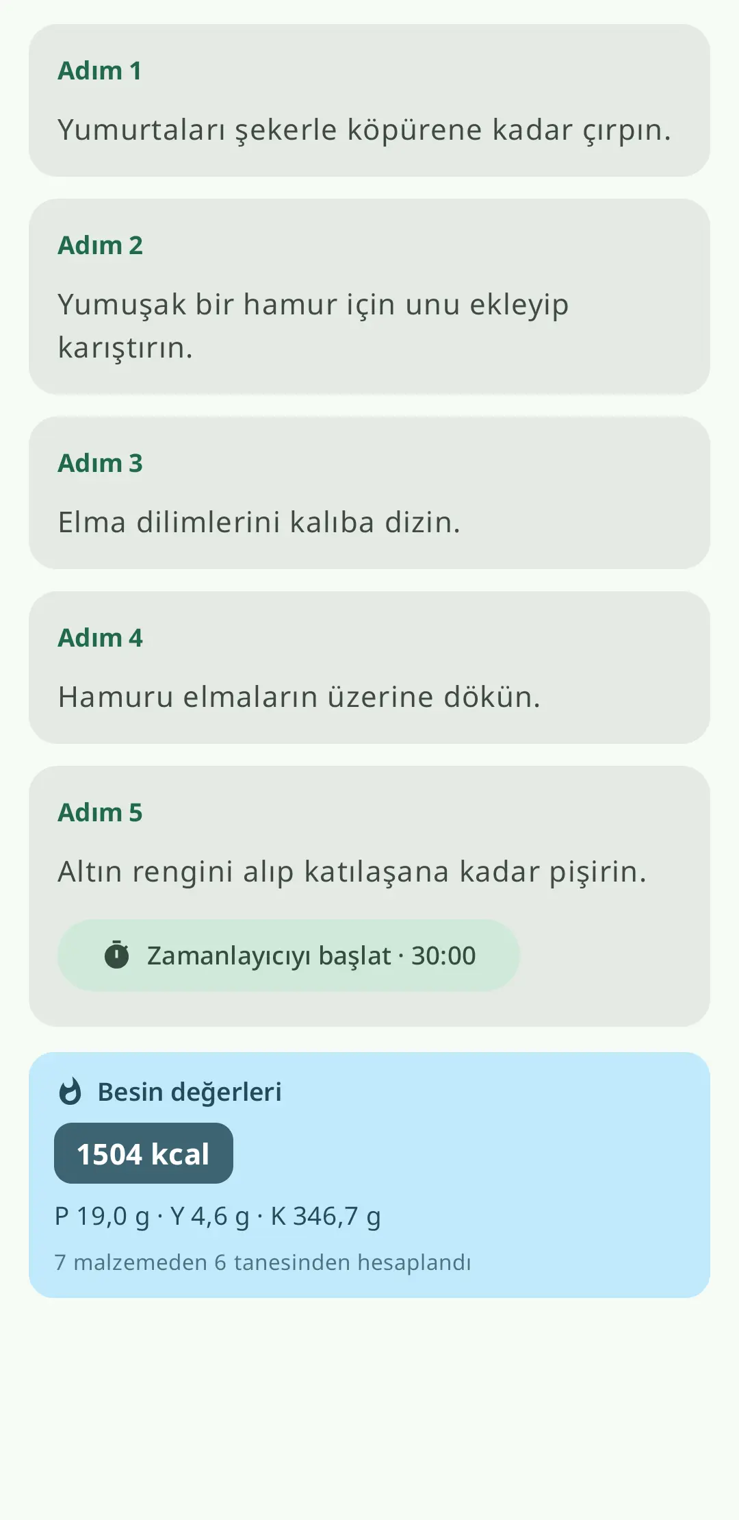 Ekran talimatları ve gömülü zamanlayıcılarla adım adım pişirme
