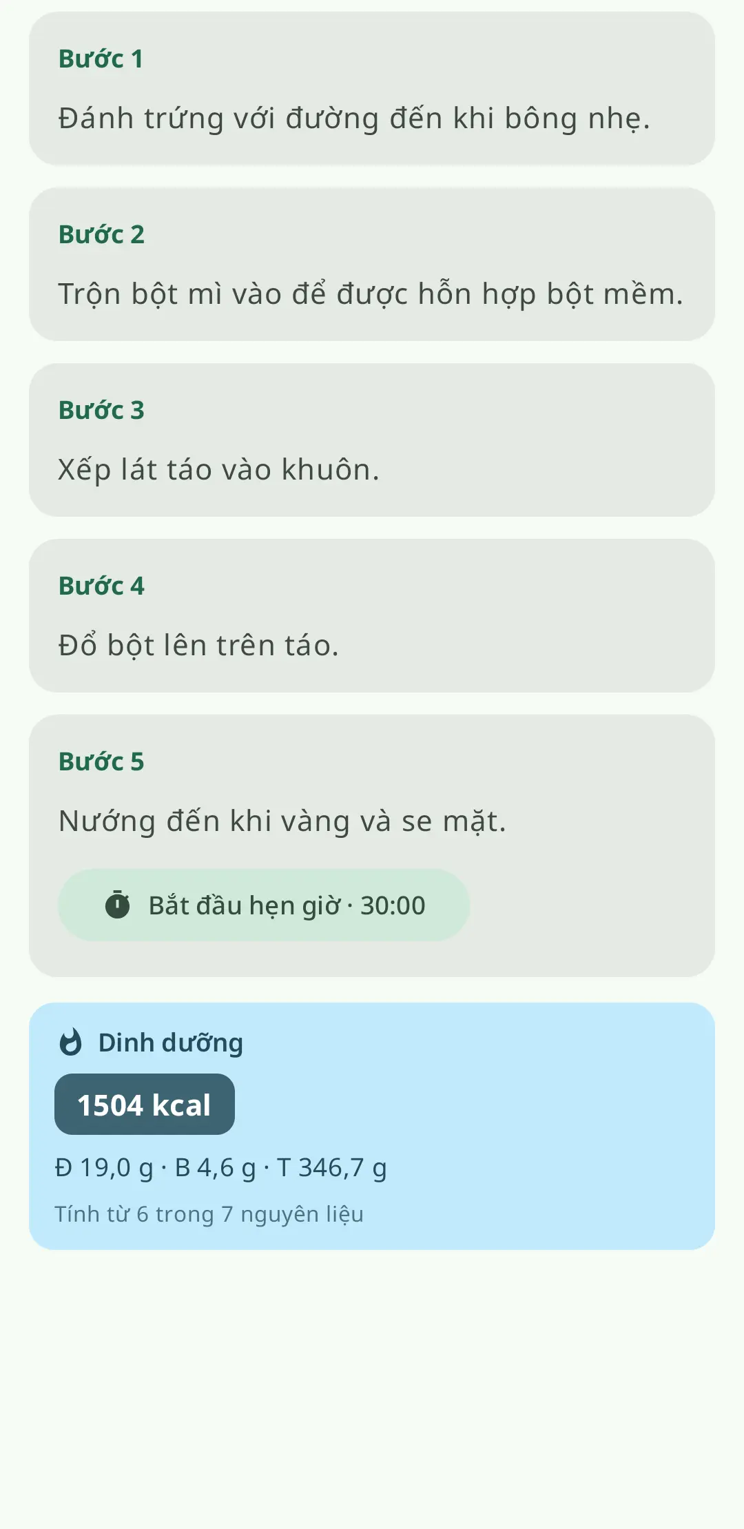 Nấu ăn từng bước với hướng dẫn trên màn hình